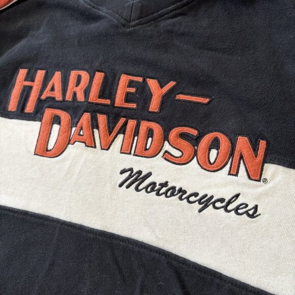 Vtg Harley Davidson Mens Sweater XL Black Prestige Embroidered Double Sided HD - Picture 5 of 16